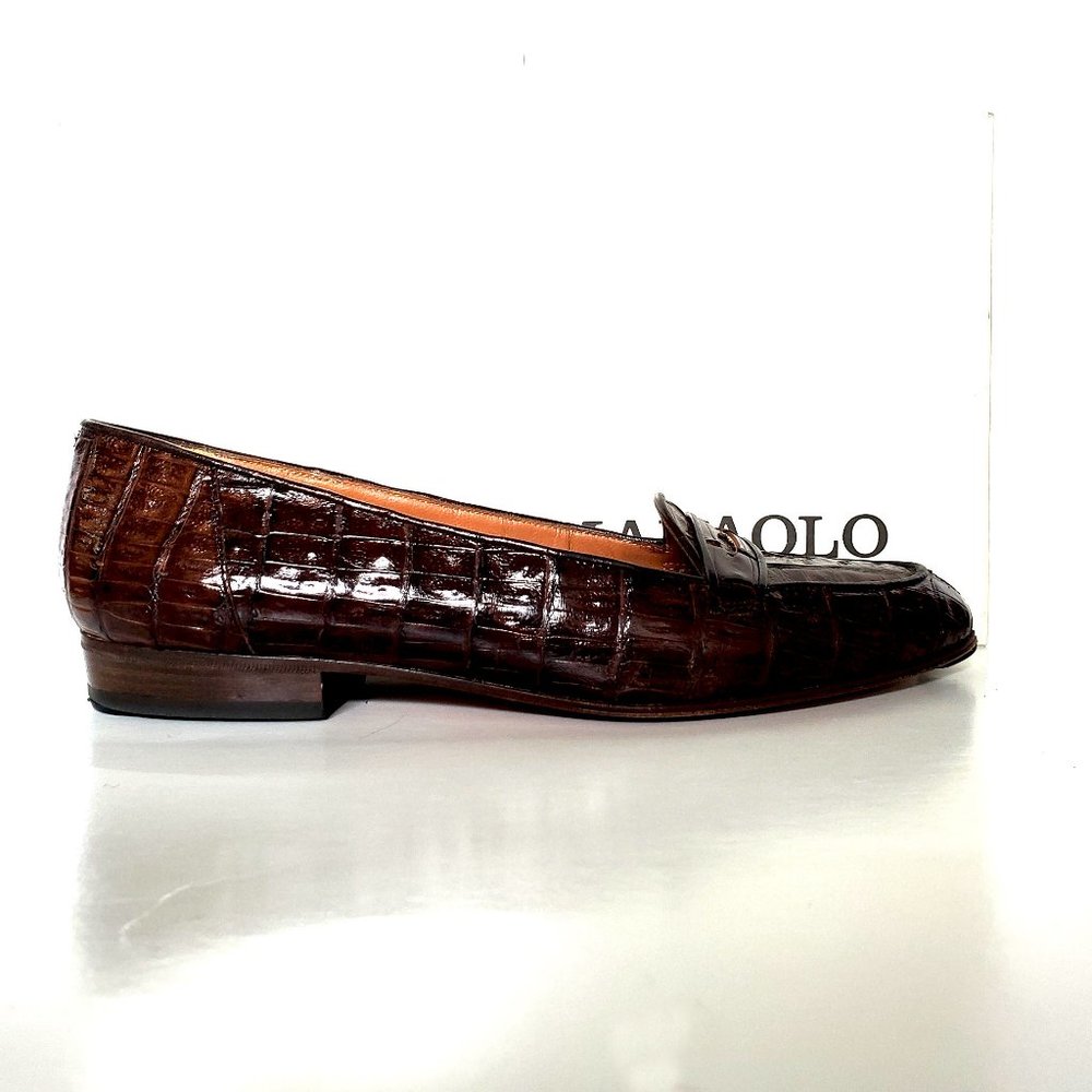 Maraolo Women's Croc Style Brown Loafers Size 7B